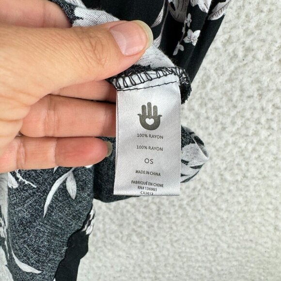 Spiritual Gangster Black Floral Maya‎ Kimono Womens Front Tie Pockets Size OS - Picture 10 of 12